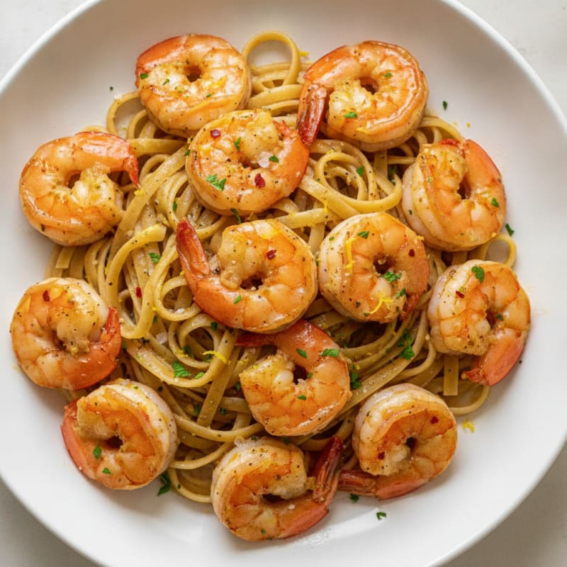 Garlic Butter Shrimp Scampi with Linguine