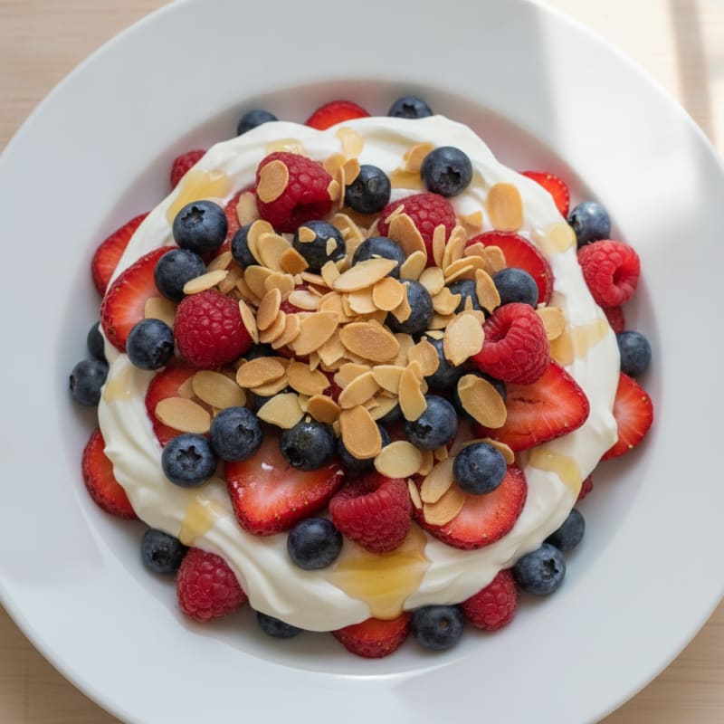 Greek Yogurt Protein Parfait with Mixed Berries