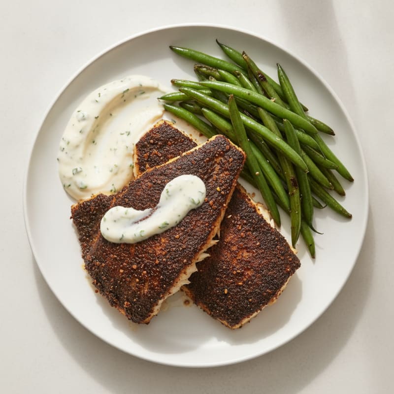 Cajun Blackened Catfish with Lemon Aioli