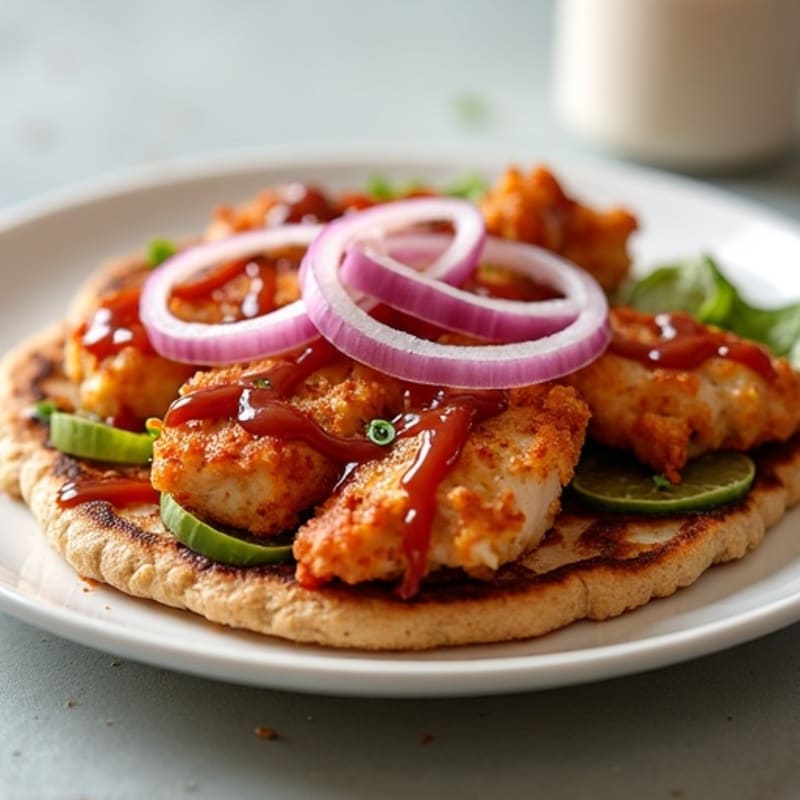 Crispy BBQ Ranch Chicken Flatbread