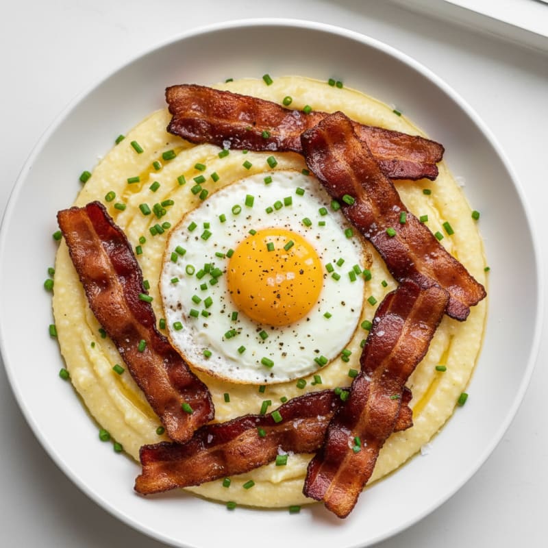 Creamy Parmesan Grits with Crispy Bacon