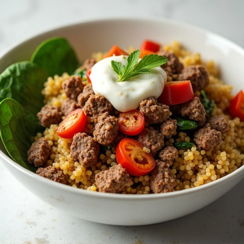 Seasoned Ground Beef Bowl with Special Sauce