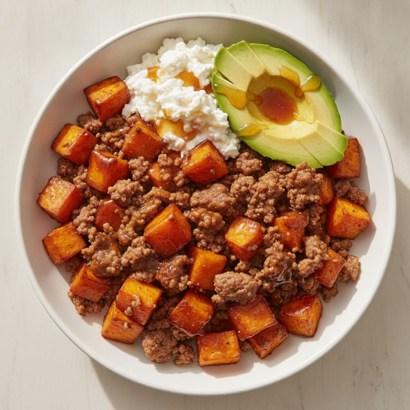 Hot Honey BBQ Beef & Sweet Potato Bowl