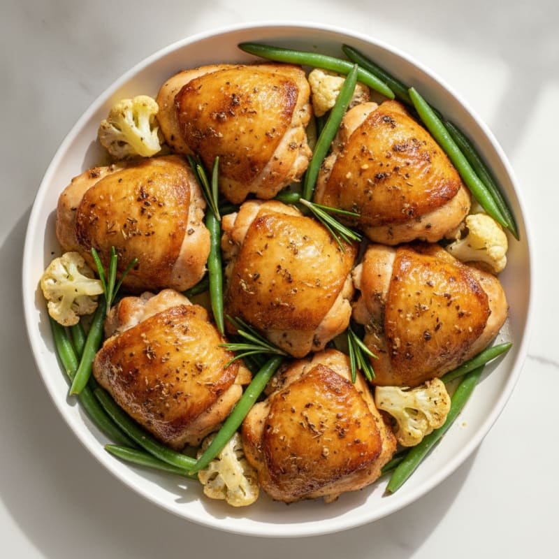 Garlic Herb Roasted Chicken Thighs