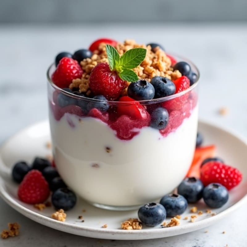 Crunchy Greek Yogurt Berry Parfait