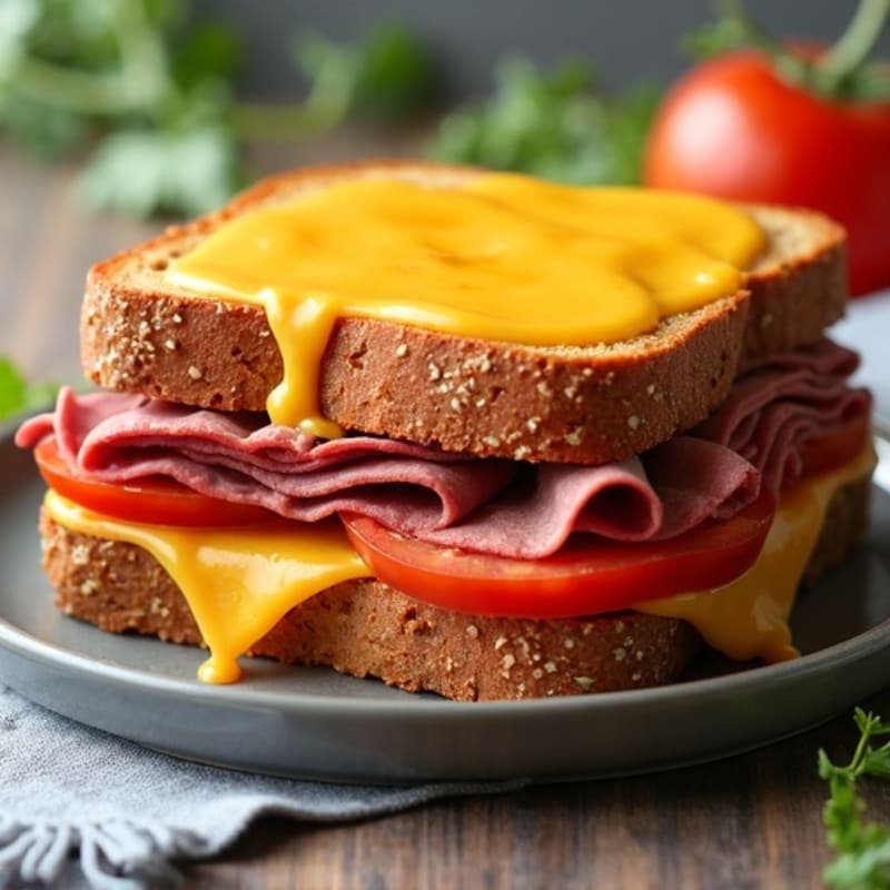 Lean Roast Beef and Sharp Cheddar Open-Face Melt