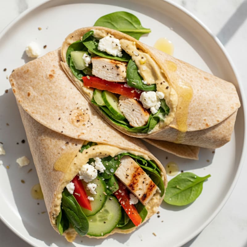 Mediterranean Hummus and Veggie Wrap