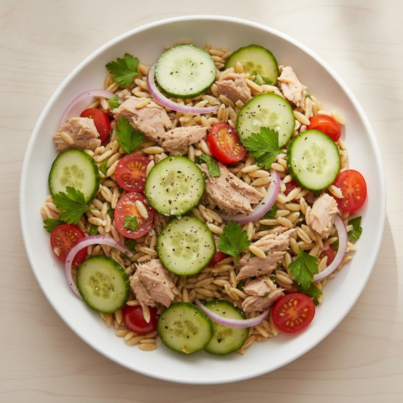 Mediterranean Tuna and Orzo Salad