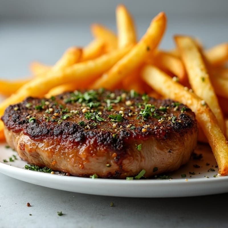 Herb-Crusted Sirloin with Crispy Oven Fries