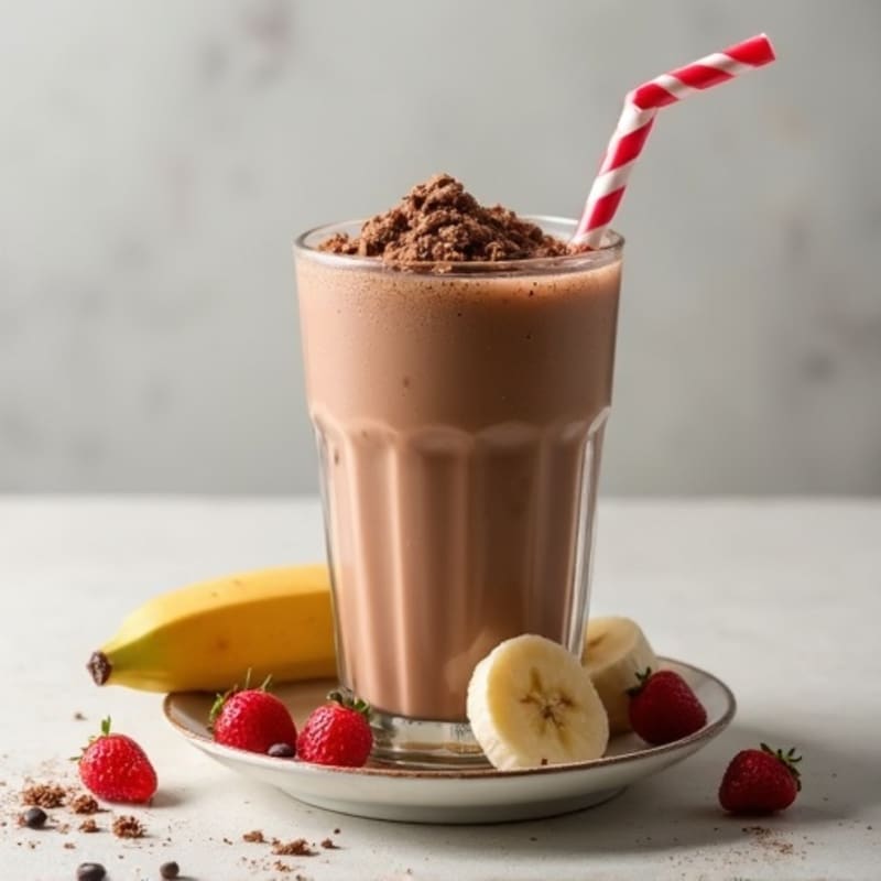 Silky Chocolate Protein Shake with Greek Yogurt and Almond Butter