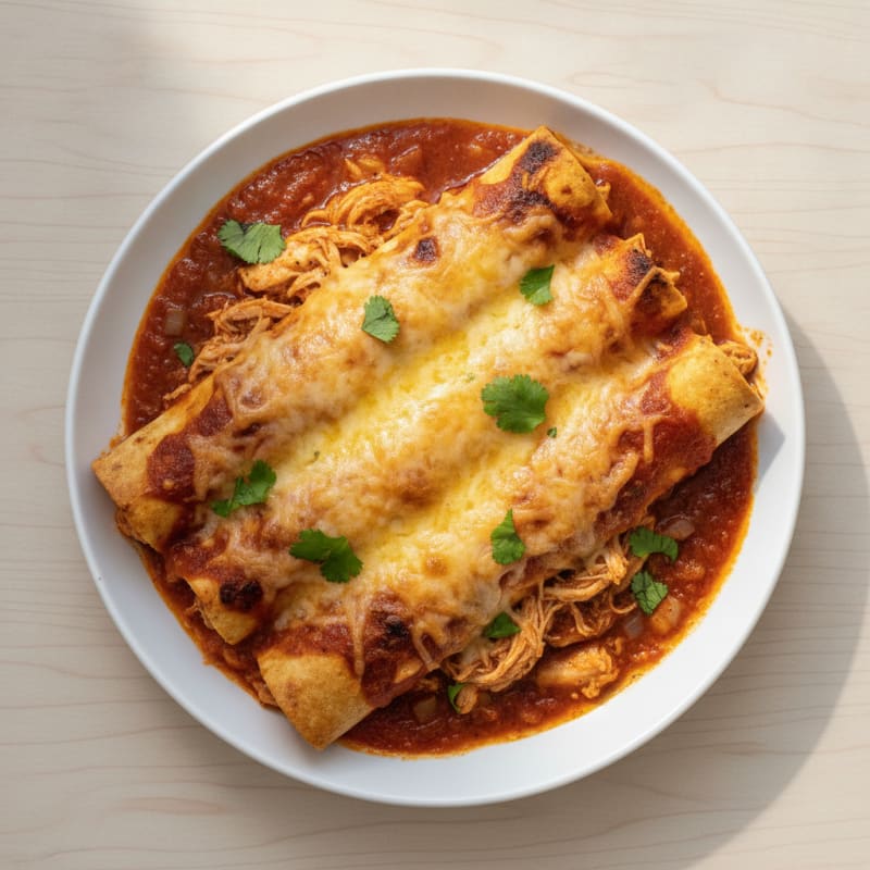 Chicken Enchiladas with Red Chili Sauce