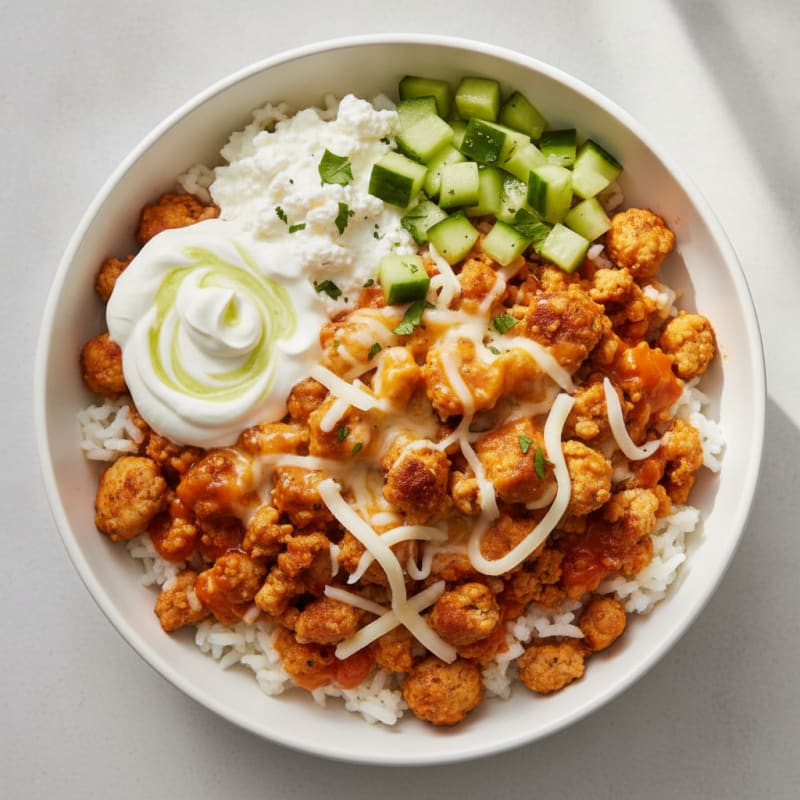 Ground Chicken Skillet with Lime Yogurt