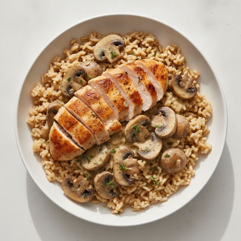 Poulet aux Champignons et Riz
