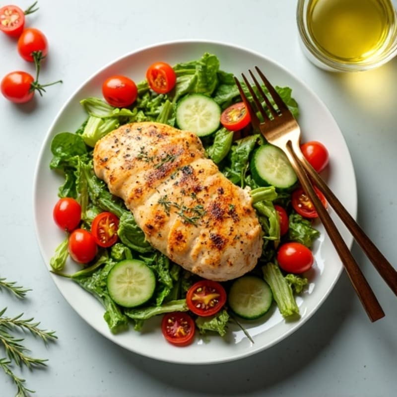 Lemon-Herb Roasted Chicken Salad with Fresh Vegetables