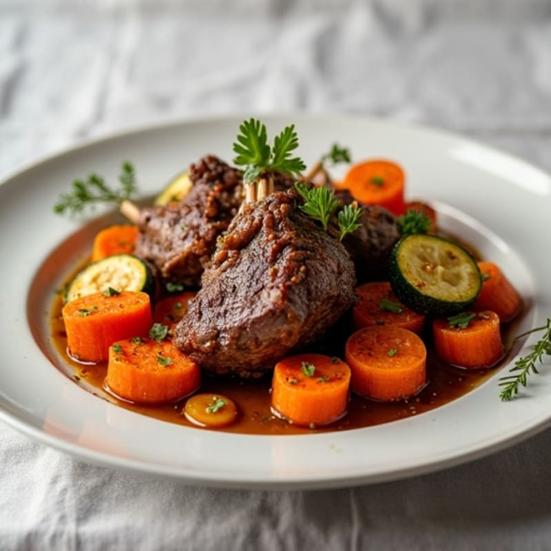Tender Spiced Slow-Cooked Lamb with Roasted Vegetables