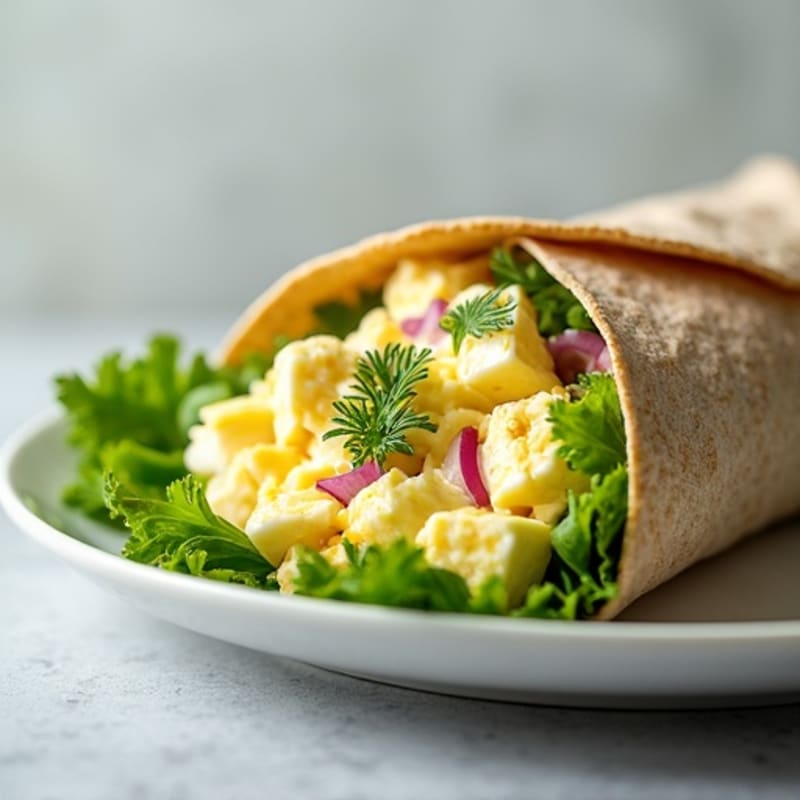 Healthy Creamy Herb Egg Salad Whole Wheat Wrap