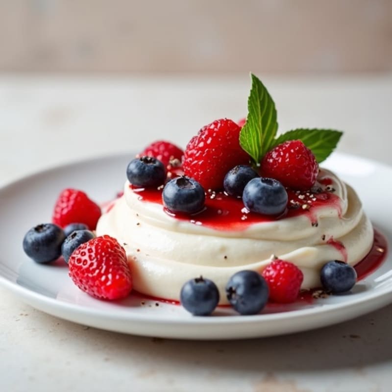 Silky Greek Yogurt Protein Mousse with Mixed Berries