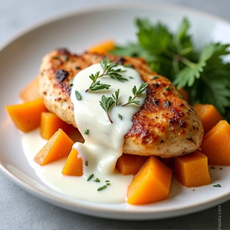 Creamy Chicken with Roasted Butternut Squash