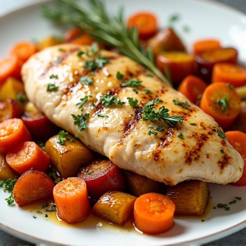 Sheet Pan Lemon-Herb Chicken with Crispy Roasted Root Vegetables