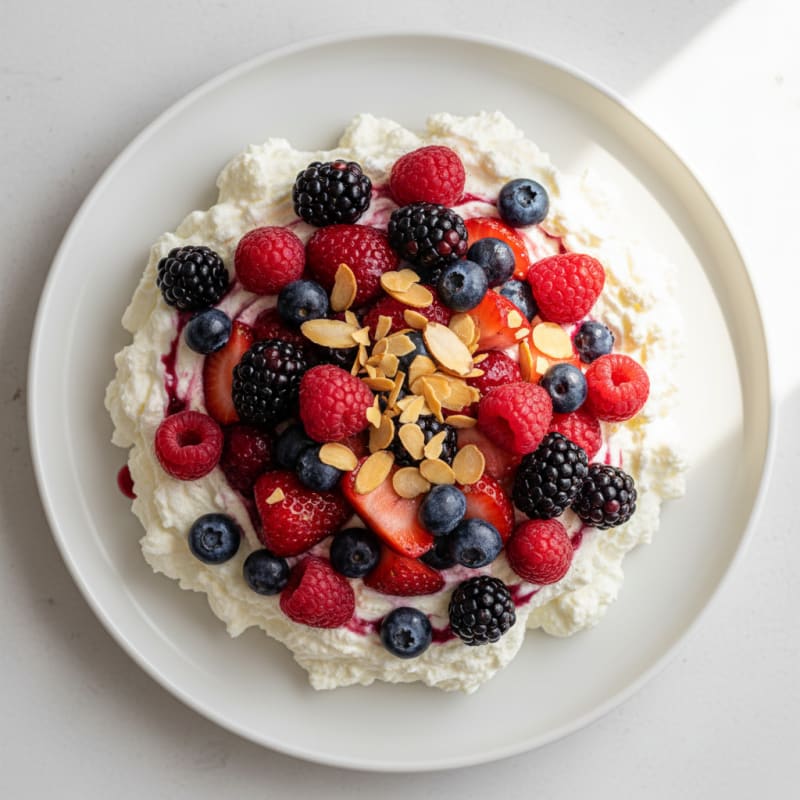 Greek Yogurt Protein Mousse with Mixed Berries