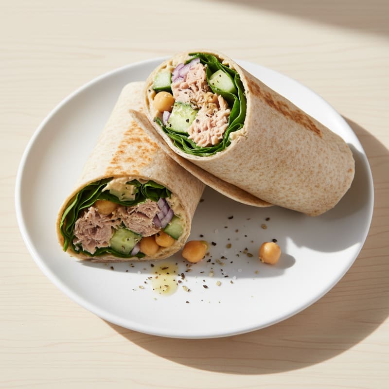 Mediterranean Tuna Salad Wraps