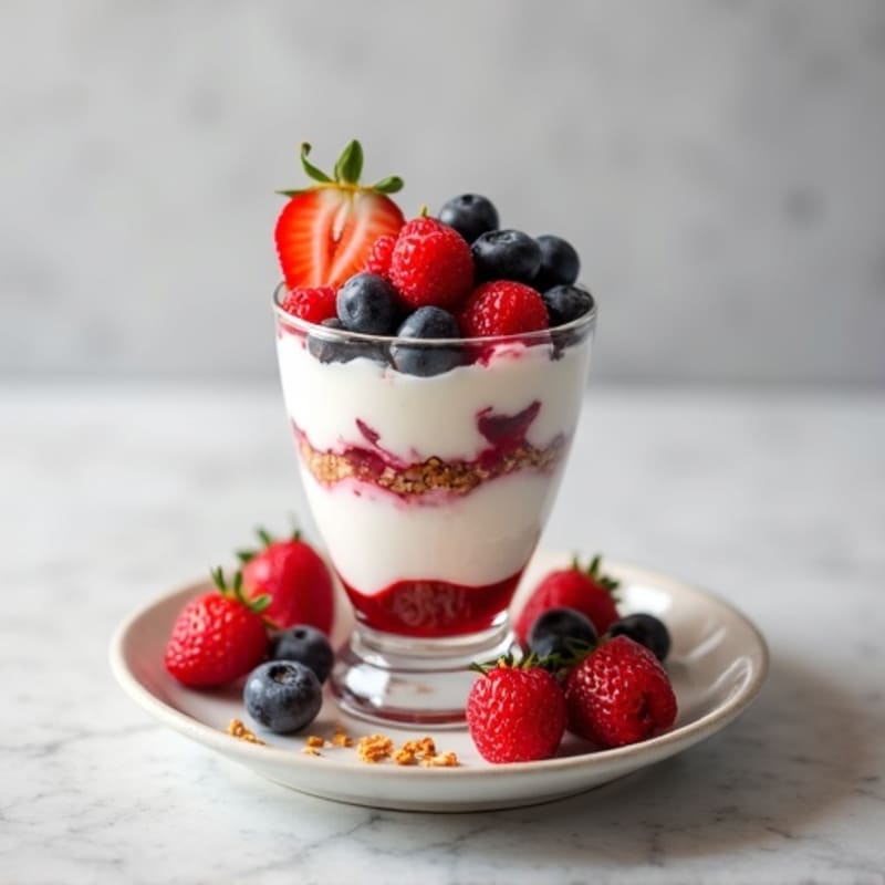 Creamy Greek Yogurt Parfait with Mixed Berries and Protein Crunch