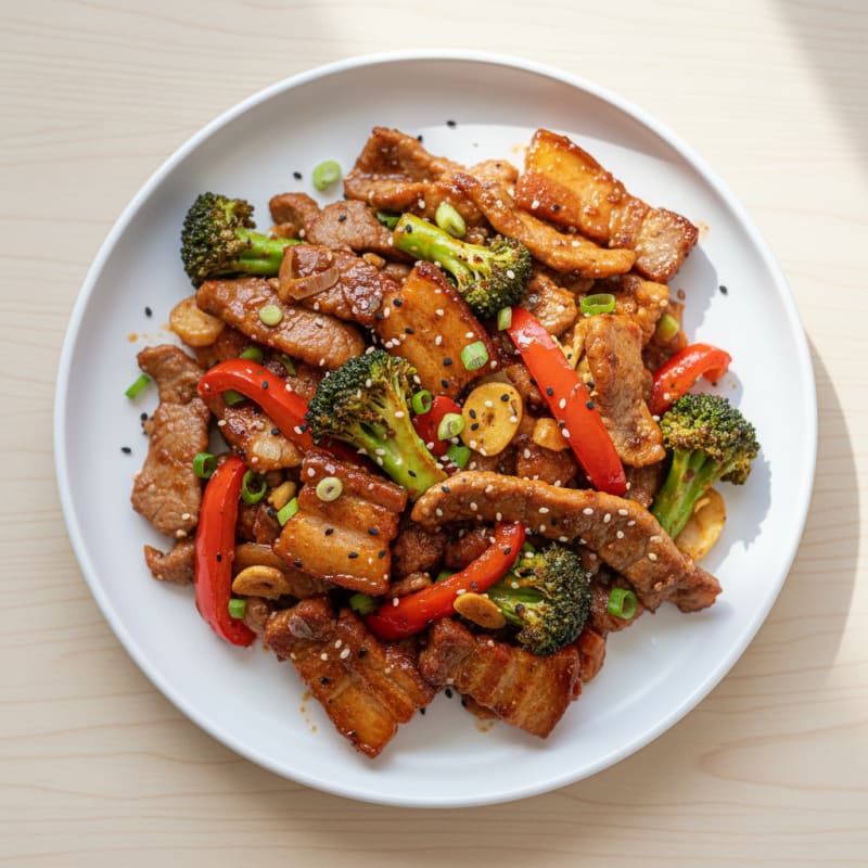 Spicy Gochujang Pork Belly Stir-Fry