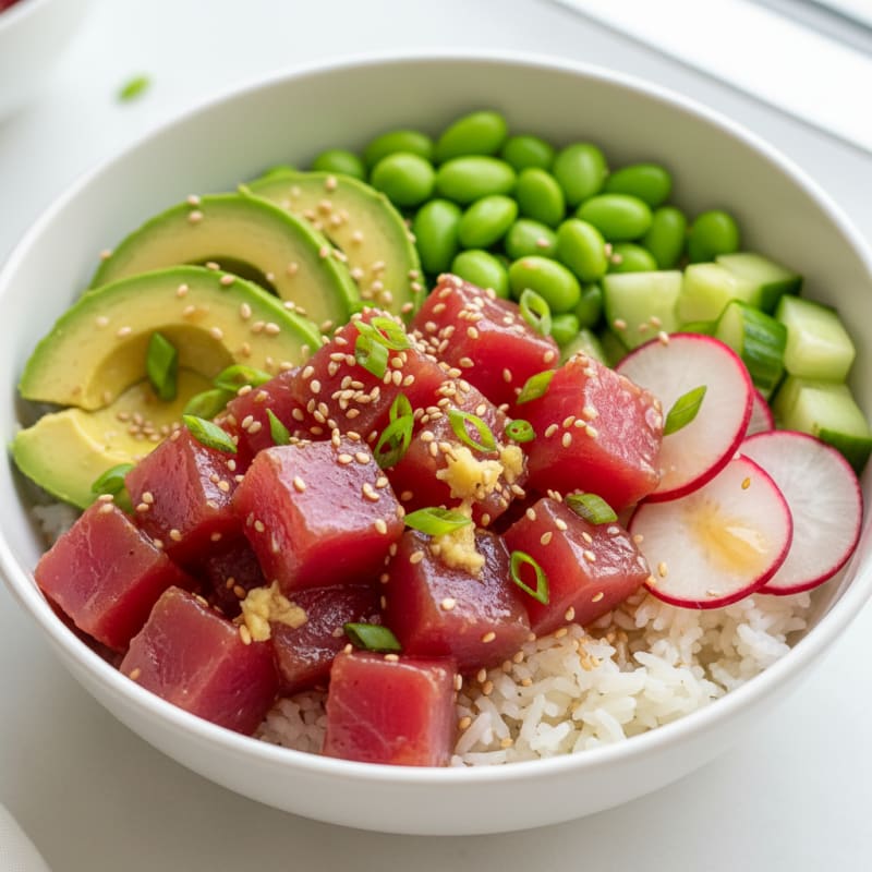 Ahi Tuna Hawaiian Poke Bowl