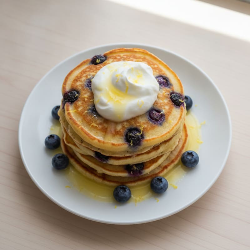 Blueberry Ricotta Pancakes with Lemon Zest