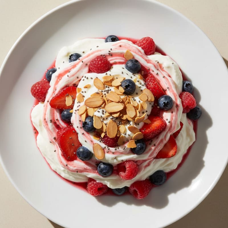 Greek Yogurt Protein Parfait with Mixed Berries