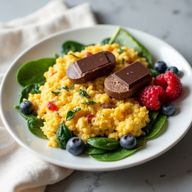 Egg White Scramble with Spinach and Turkey Sausage