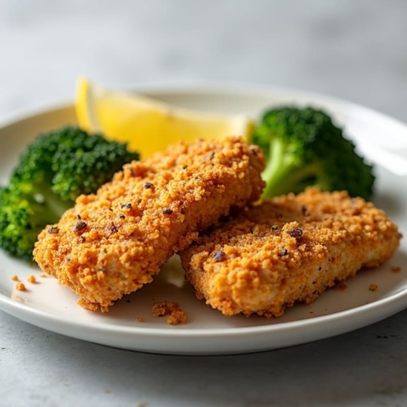 Crispy Baked Chicken Tenders with Roasted Broccoli