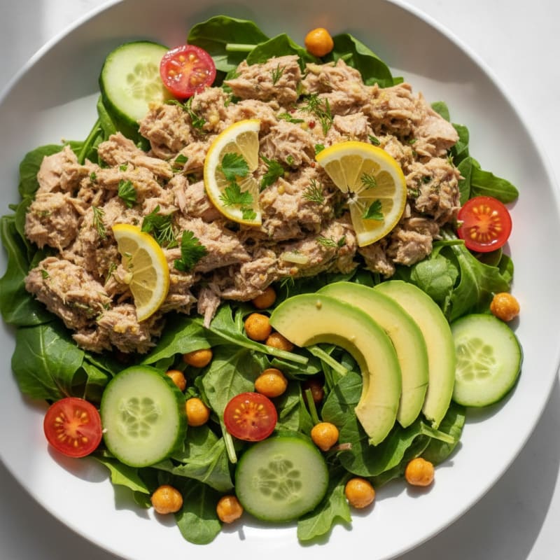 Flaked Tuna with Lemon-Herb Dressing