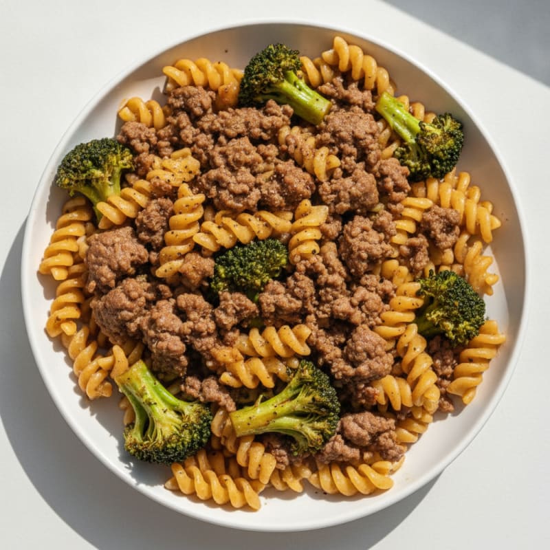 Ground Beef and Broccoli Pasta Skillet