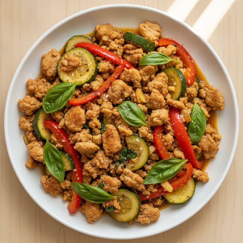 Ground Chicken Basil Skillet