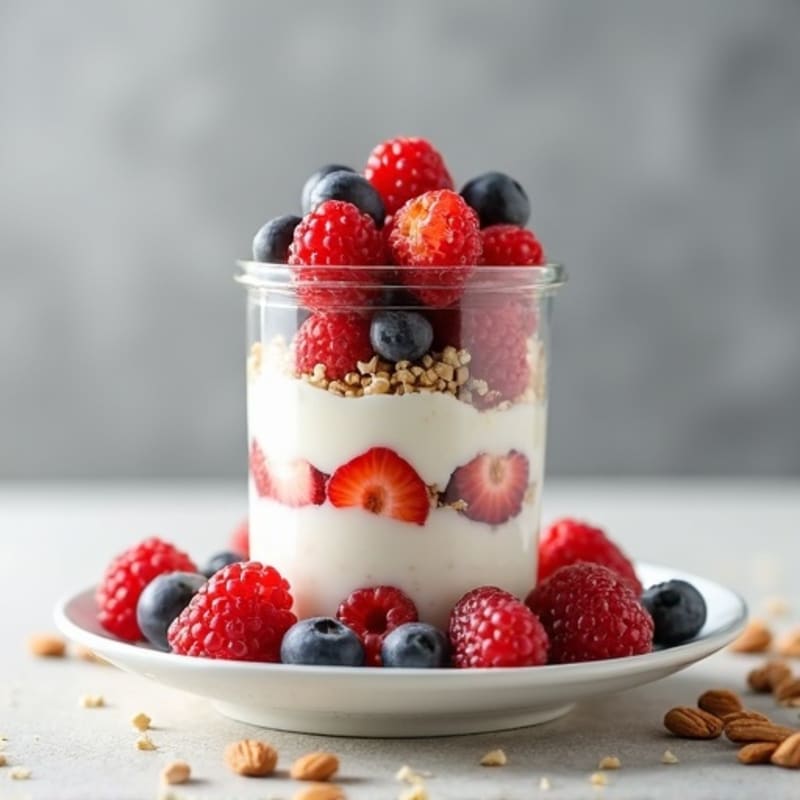 Greek Yogurt Protein Parfait with Mixed Berries
