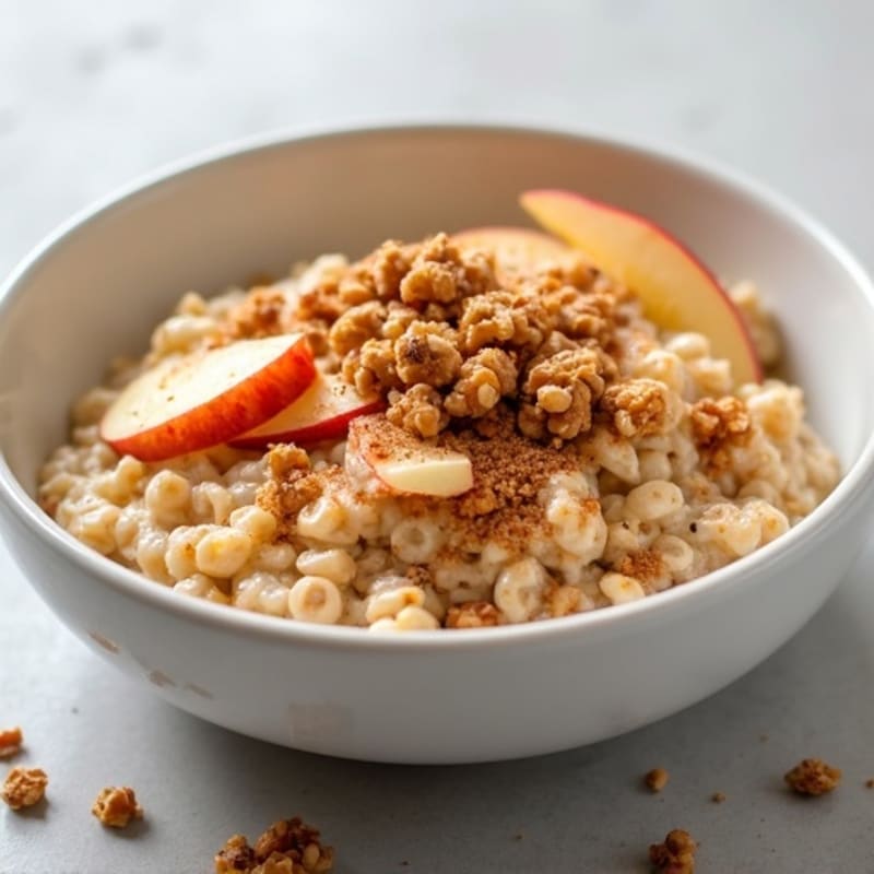 Apple Cinnamon Protein Oatmeal Bowl with Crispy Nut Crumble