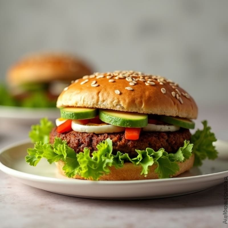 Smoky Black Bean Burgers with Fresh Avocado and Crisp Lettuce