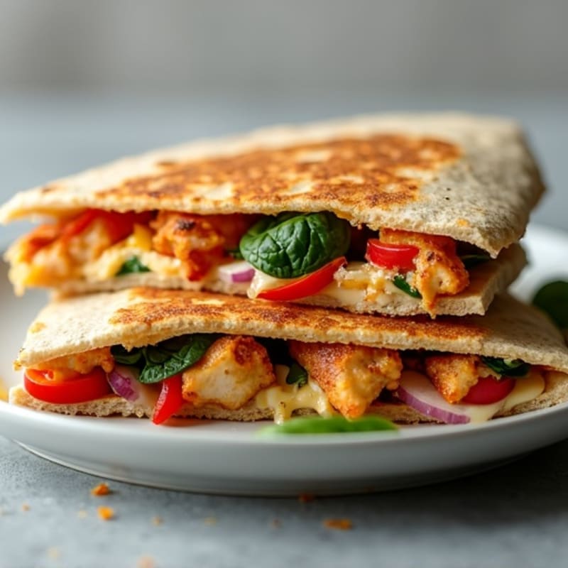 Crispy Chicken and Veggie Whole Wheat Quesadilla