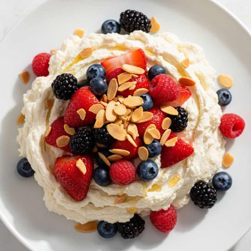 Silky Greek Yogurt Protein Mousse with Mixed Berries