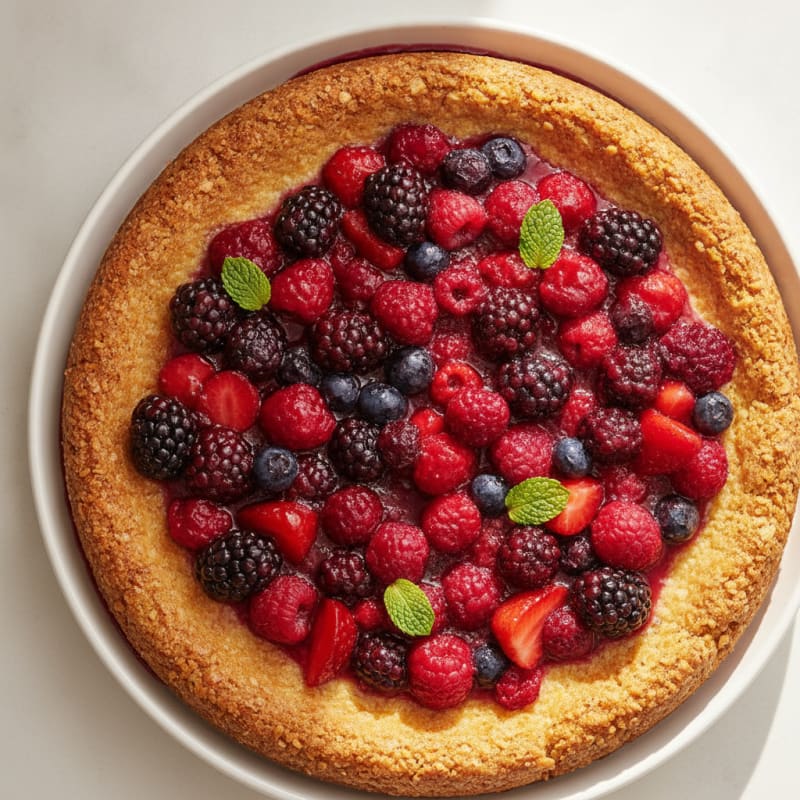 Greek Yogurt Protein Cheesecake with Mixed Berries