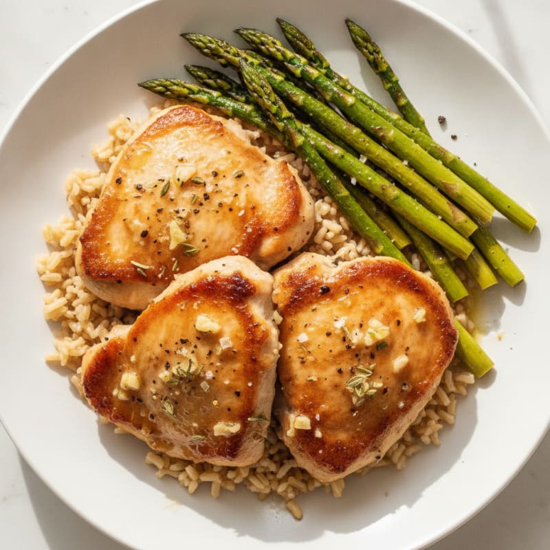 Lemon Herb Chicken Thighs with Roasted Asparagus
