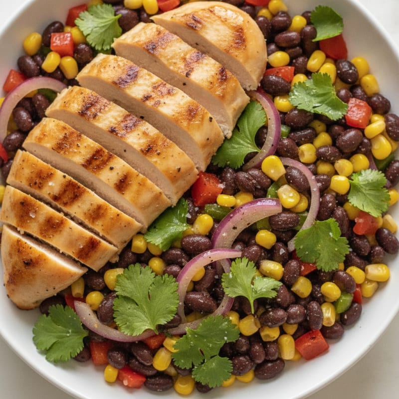 Zesty Chicken and Black Bean Salsa Bowl
