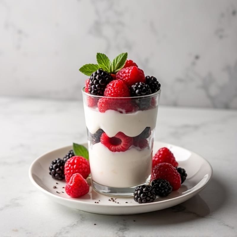 Greek Yogurt Protein Parfait with Mixed Berries