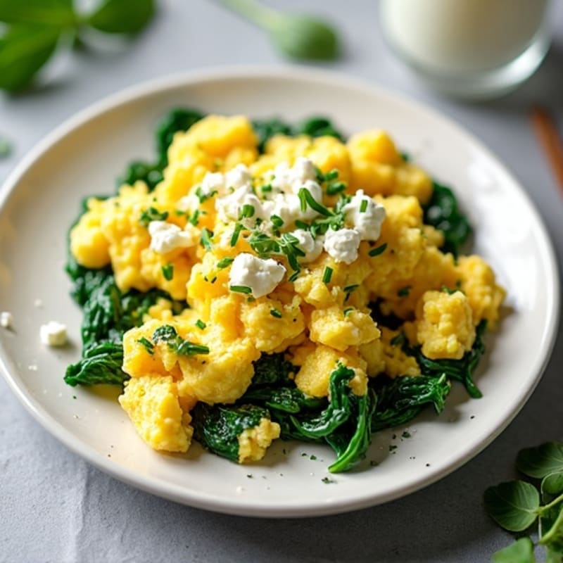 Creamy Fresh Herb Scrambled Eggs with Spinach