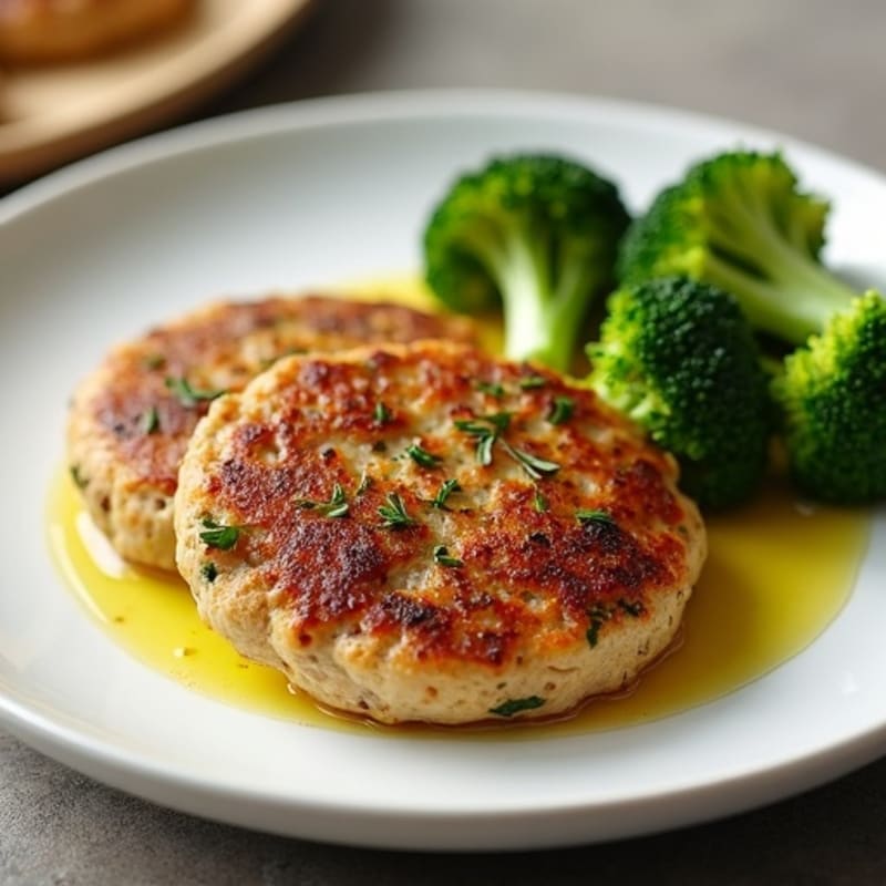 Seared Turkey Patties with Roasted Broccoli