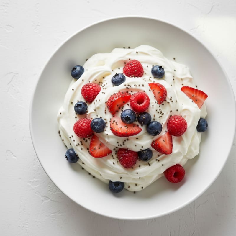Silky Greek Yogurt Protein Mousse with Mixed Berries