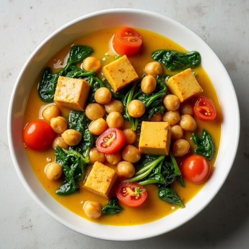 Hearty Creamy Chickpea and Spinach Curry