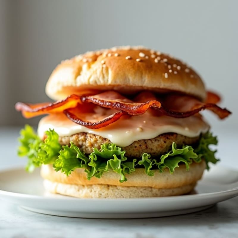 Crispy Turkey Bacon Lettuce Stack with Herb Mayo
