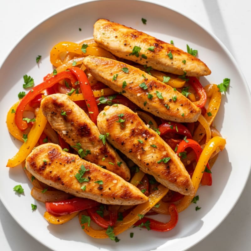 Tender Pan-Seared Chicken with Bell Peppers